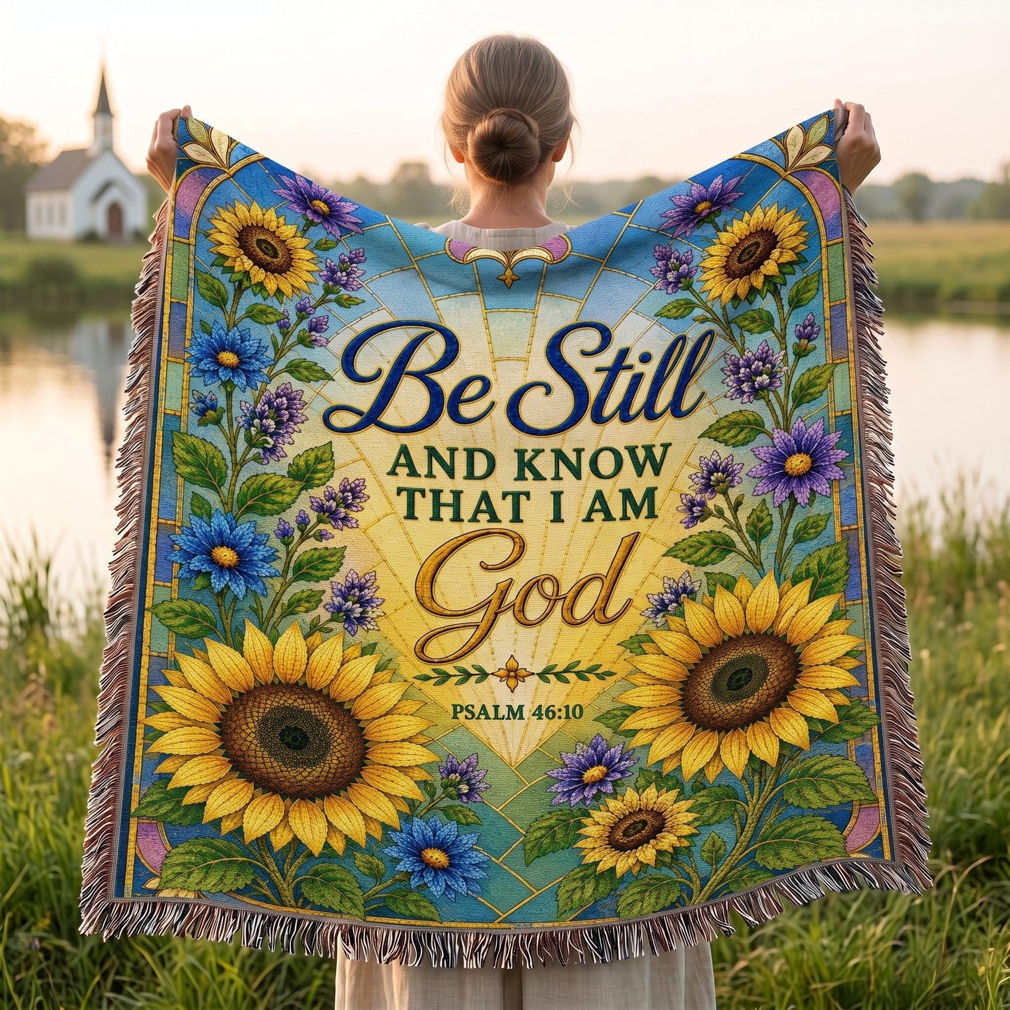 "Be Still — Psalm 46:10" Woven Blanket
