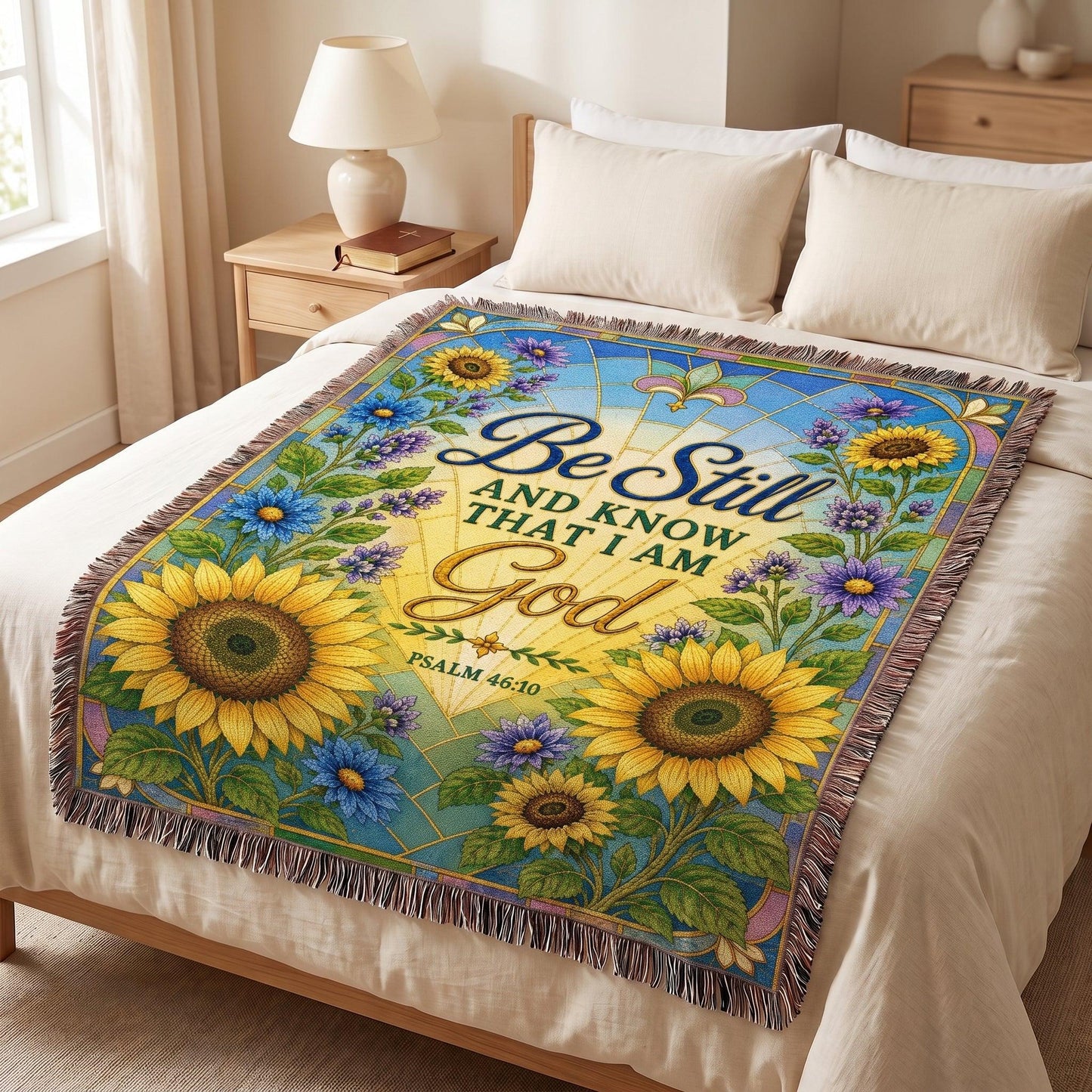 "Be Still — Psalm 46:10" Woven Blanket