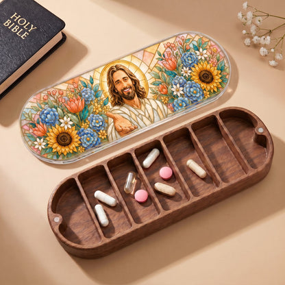 Welcoming Jesus Floral Garden Personalized Pill Case product image 4