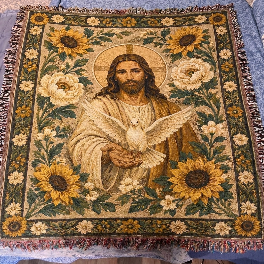 FaithShine woven blanket customer photo — A gift that feels substantial